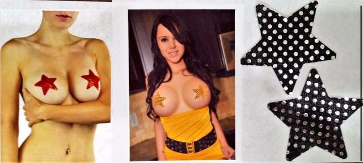 Nipple Stickers- Sequin Look Stars - Waterproof - Pasties - Reusable
