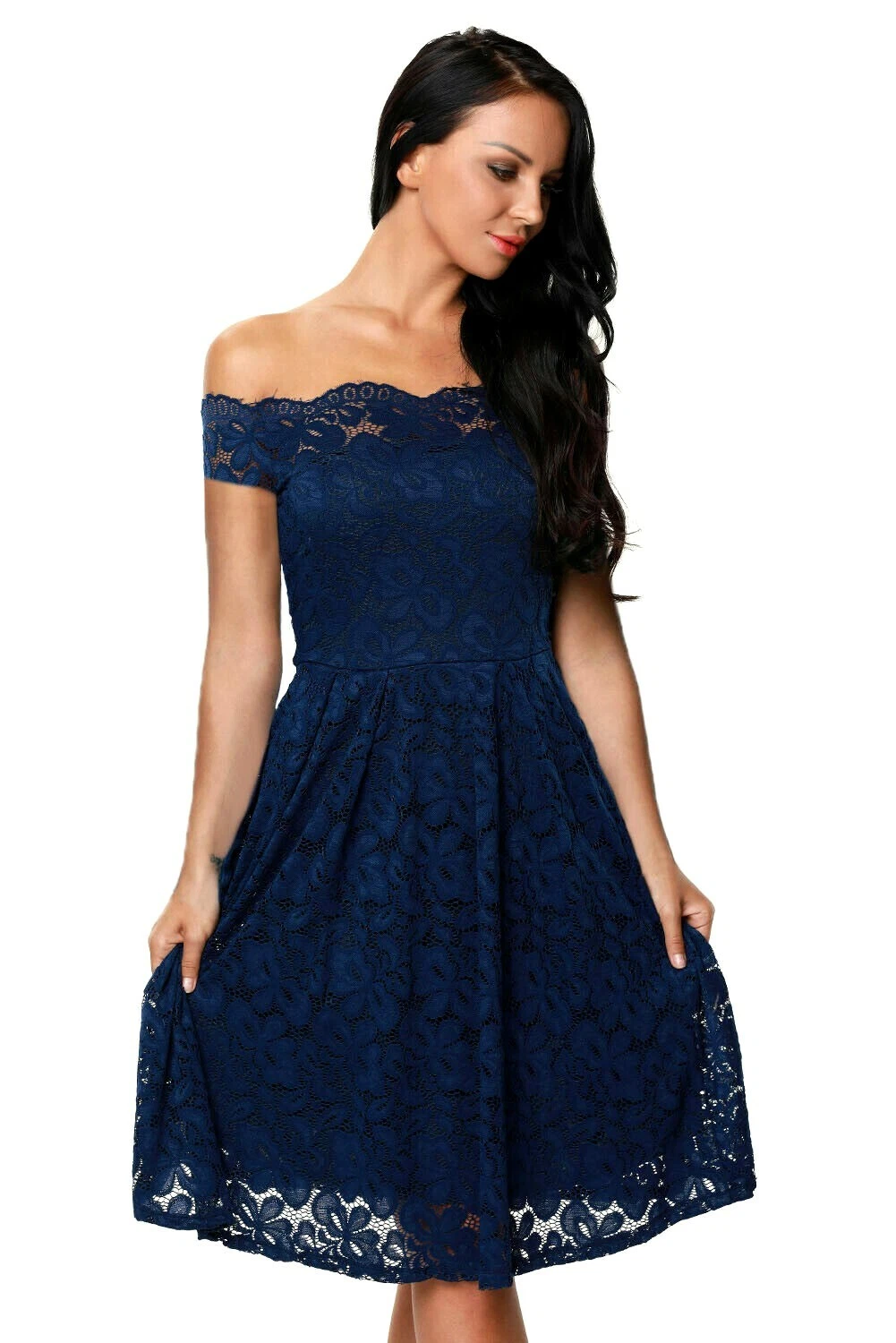 Plus Size Off The Shoulder Lace Fashion Dress