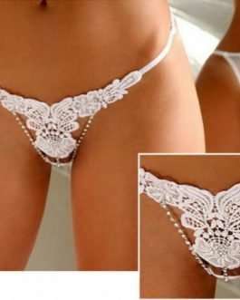 Flower Weave Front Panties with Jewel Accent on MyPrivateStyle.com