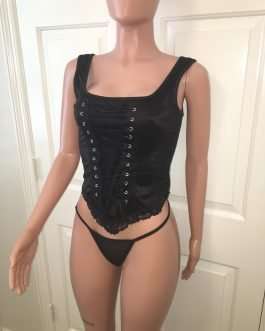 Stretchy Lace Up Corset Set * MyPrivateStyle.com