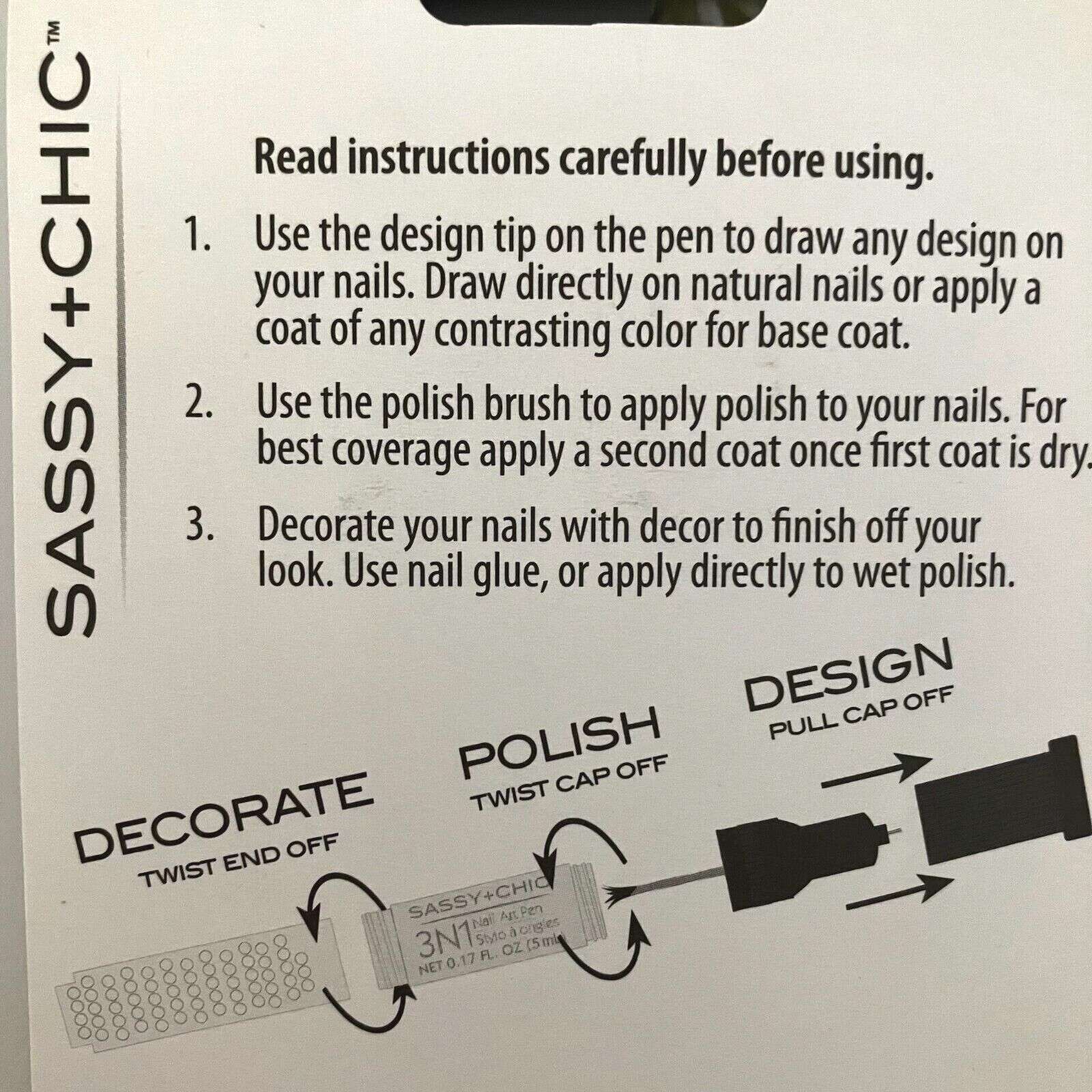 Sassy + Chic Nail Art Pen-3 In 1-Polish Design & Decorate on MyPrivateStyle.com