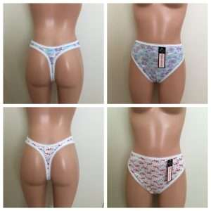 White Floral Thong Panties