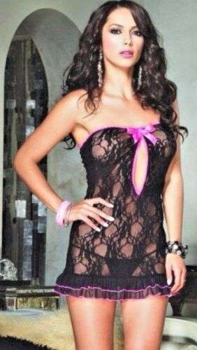 Strapless Black Lace Keyhole Chemise on www.MyPrivateStyle.com