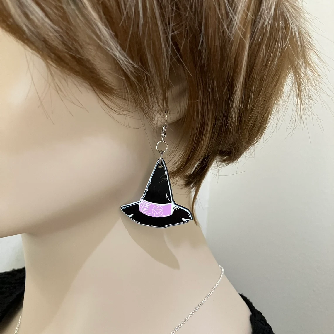 Halloween Jewelry Set-Witch's Hat-Sugar Skull-Necklace Earrings on www.MyPrivateStyle.com