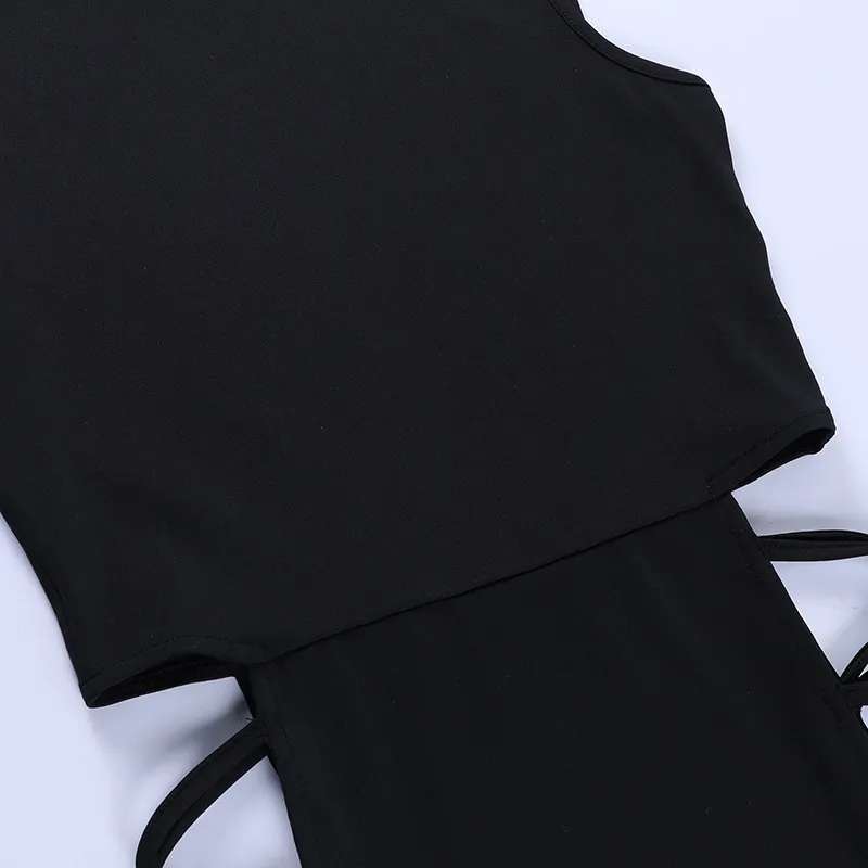 Elegant Holiday Sleeveless Bandage Sexy Dress With High Side Strappy Cutouts. Soft sexy milk silk blend dress with straps & high cutout sides. on www.MyPrivateStyle.com