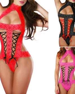 Halter Lace Teddy With Ribbon Ties * MyPrivateStyle.com