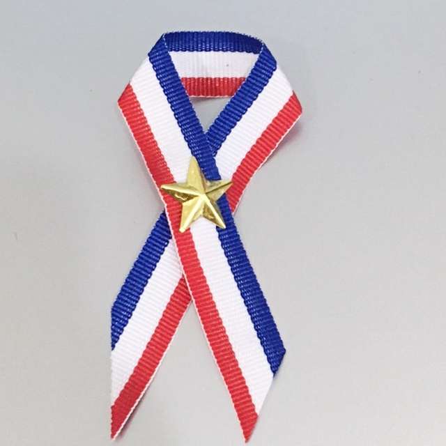 USA Patriot Red White & Blue Ribbon & Star Lapel Pin on MyPrivateStyle.com