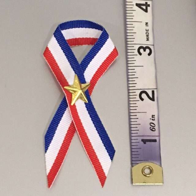 USA Patriot Red White & Blue Ribbon & Star Lapel Pin on MyPrivateStyle.com