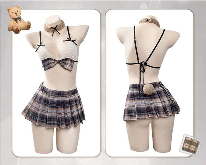Adult Innocent School Girl Teddy Bear Cosplay Halloween Costume