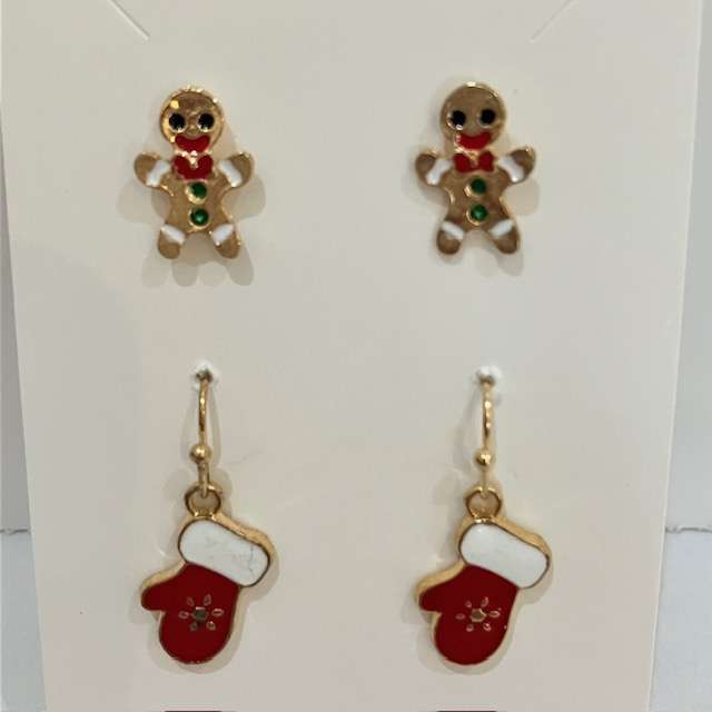 2 Pairs Christmas Earrings For Fun Holiday Spirit