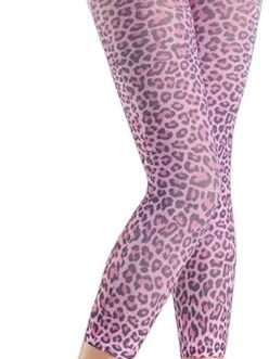 Pink Leopard Print Footless Tights by Be Wicked
