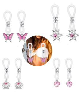 Comfortable Soft Adjustable Pair Of Faux Nipple Piercing Body Jewelry