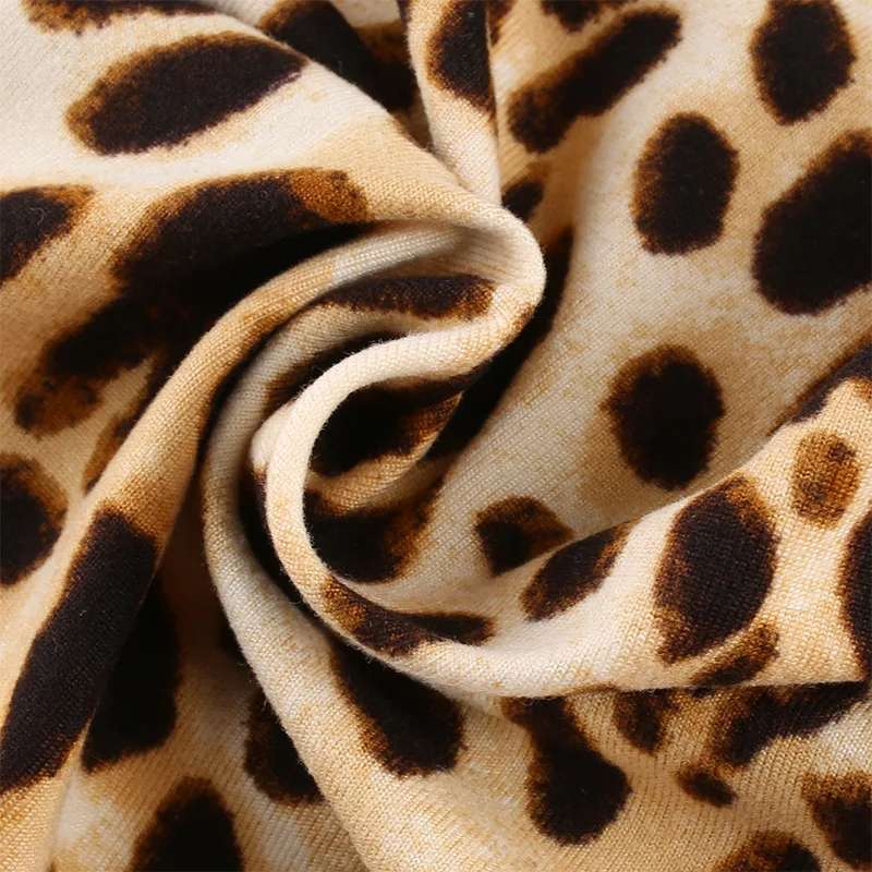 Leopard Print Backless Crop Top Cami Style (close up of fabric and pattern)