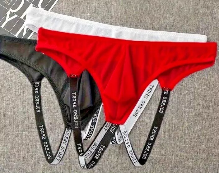 Mens Sheer Bare Back Pouch Thong Underwear