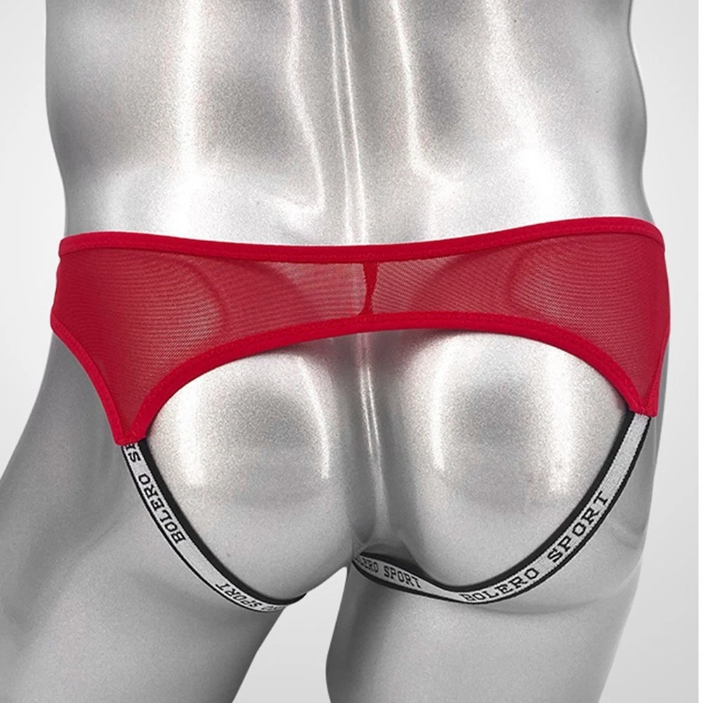 Mens Sheer Bare Back Pouch Thong Underwear