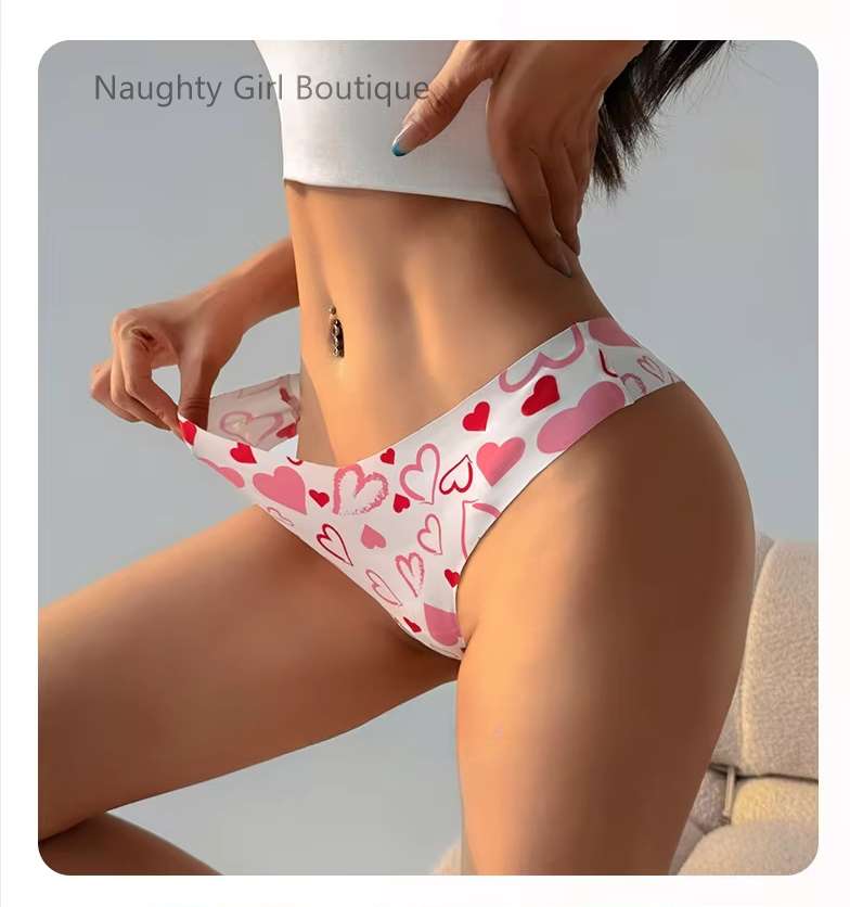 Heart Print Women's Hipster Panties