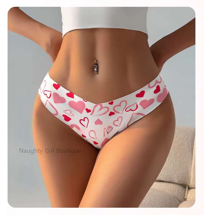 Heart Print Women's Hipster Panties