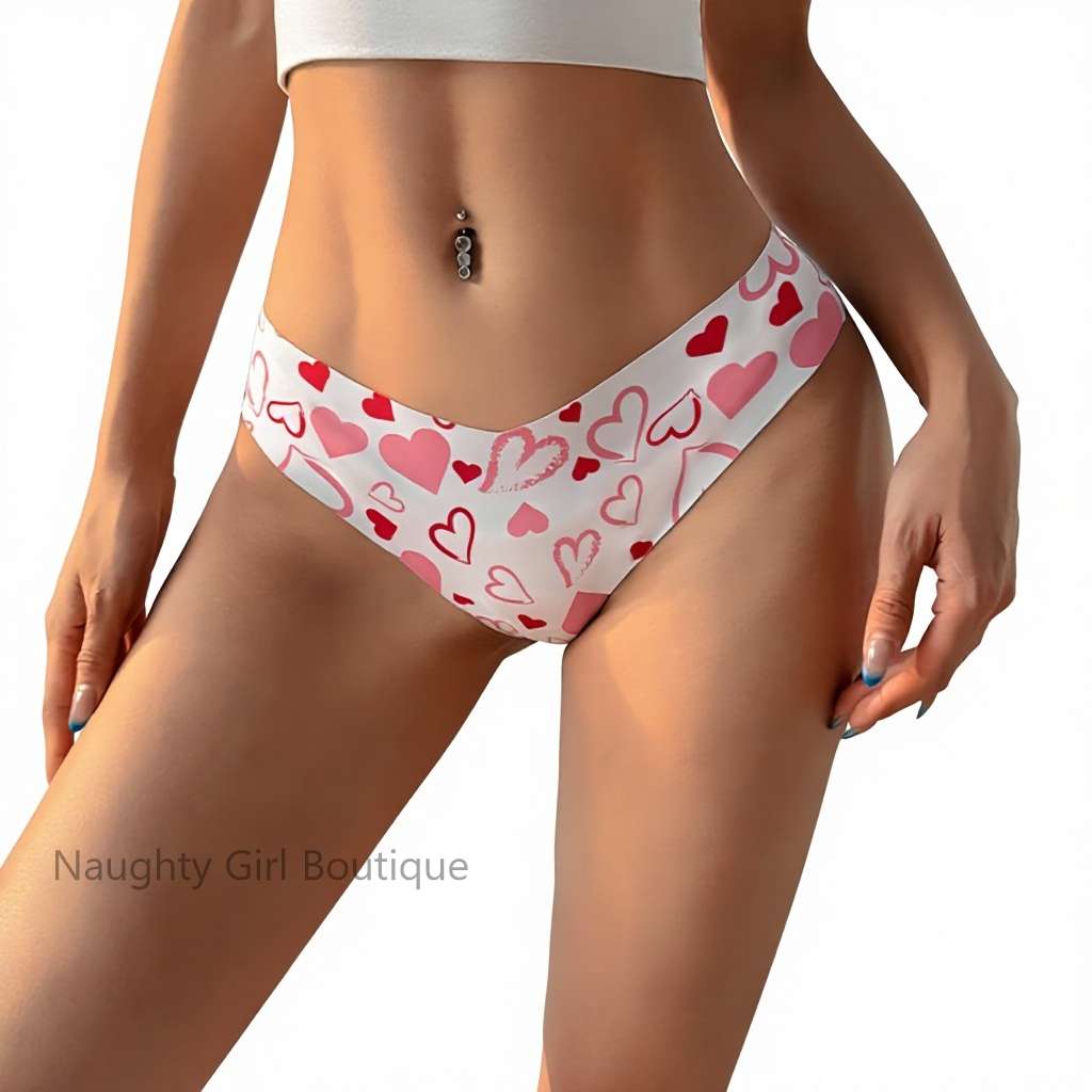 Heart Print Women's Hipster Panties