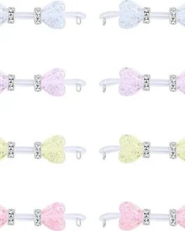 Non Piercing Faux Barbell Nipple Slip On Jewelry 4 Color Choices Non Metallic. Soft silicone loop with pastel resin heart beads on each end