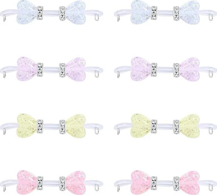 Non Piercing Faux Barbell Nipple Slip On Jewelry 4 Color Choices Non Metallic. Soft silicone loop with pastel resin heart beads on each end