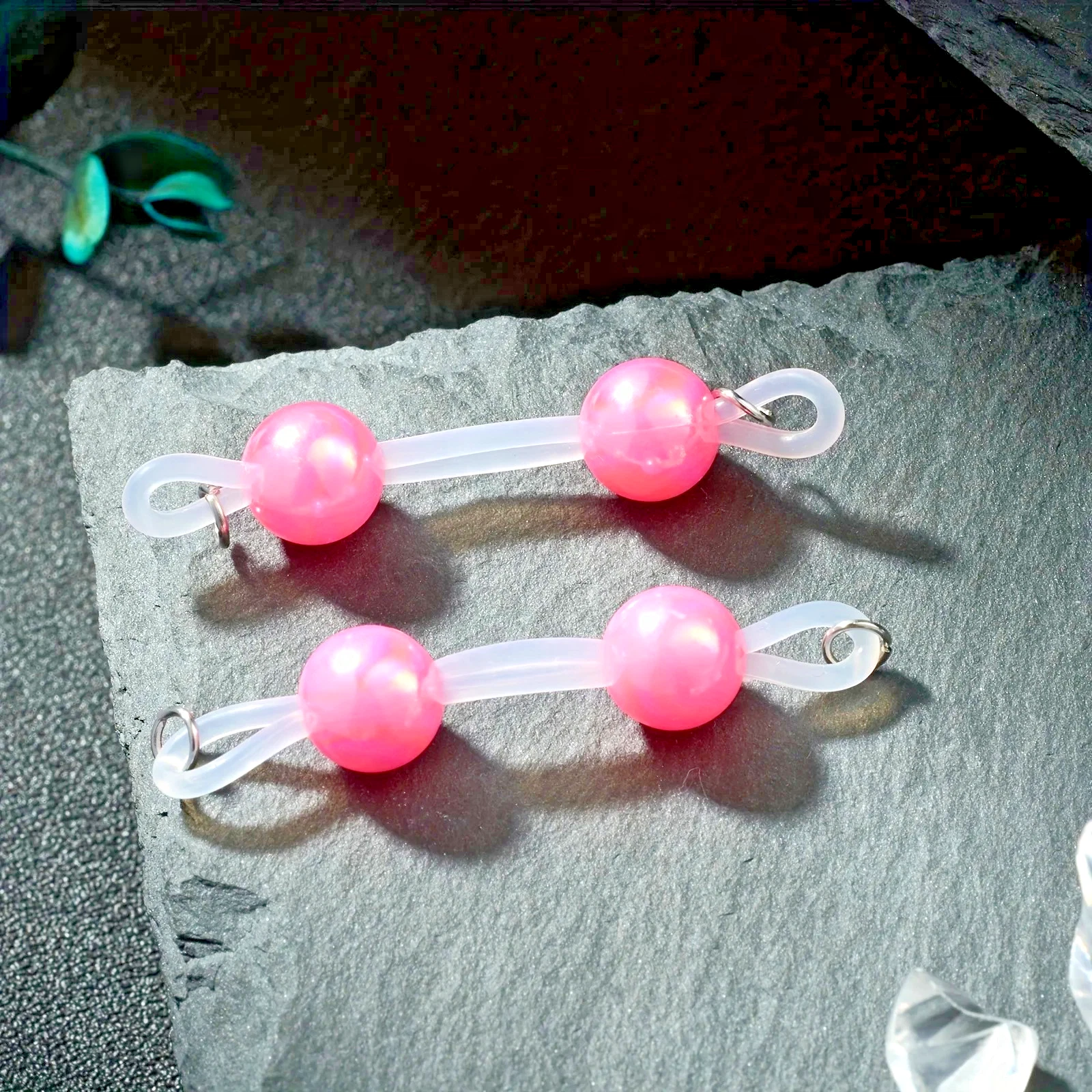 Non Piercing Faux Barbell Nipple Slip On Jewelry