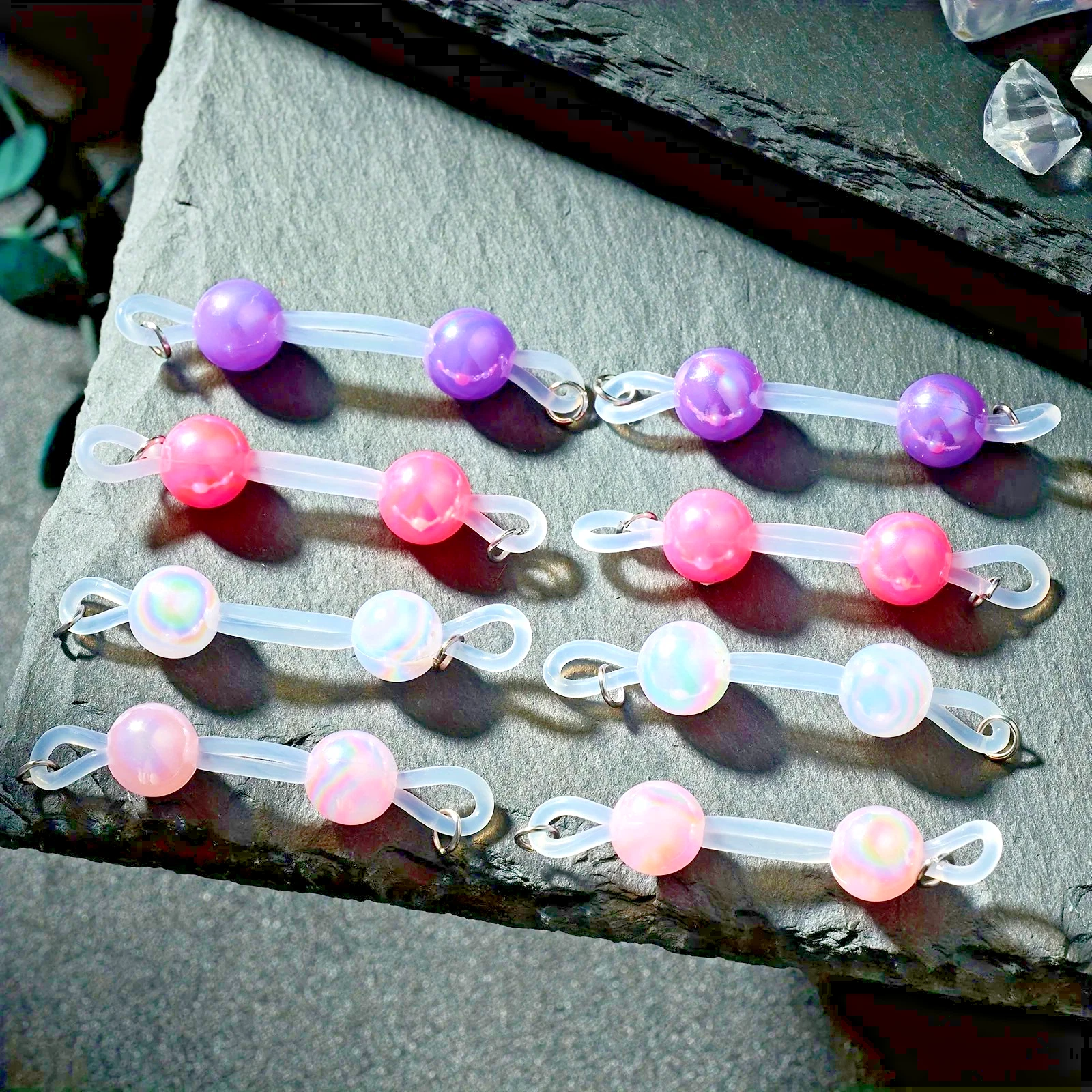 Non Piercing Faux Barbell Nipple Slip On Jewelry