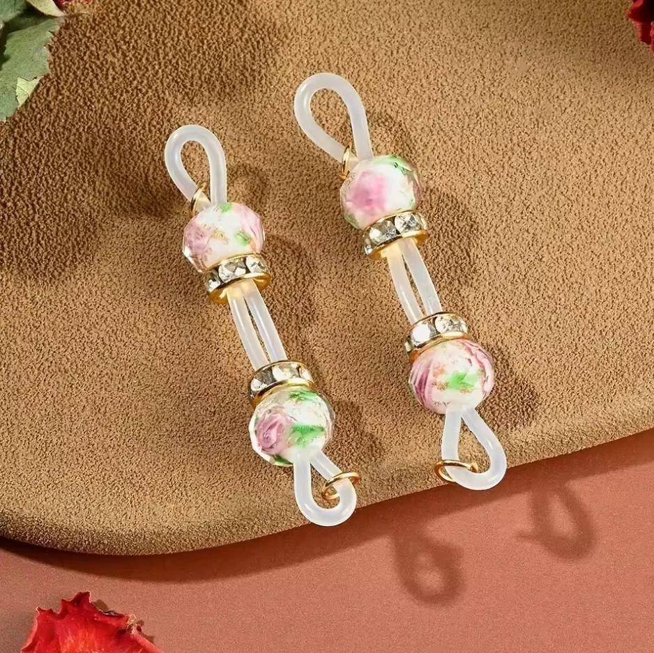 Pair of Non Metal Faux Barbell Nipple Slip On Jewelry