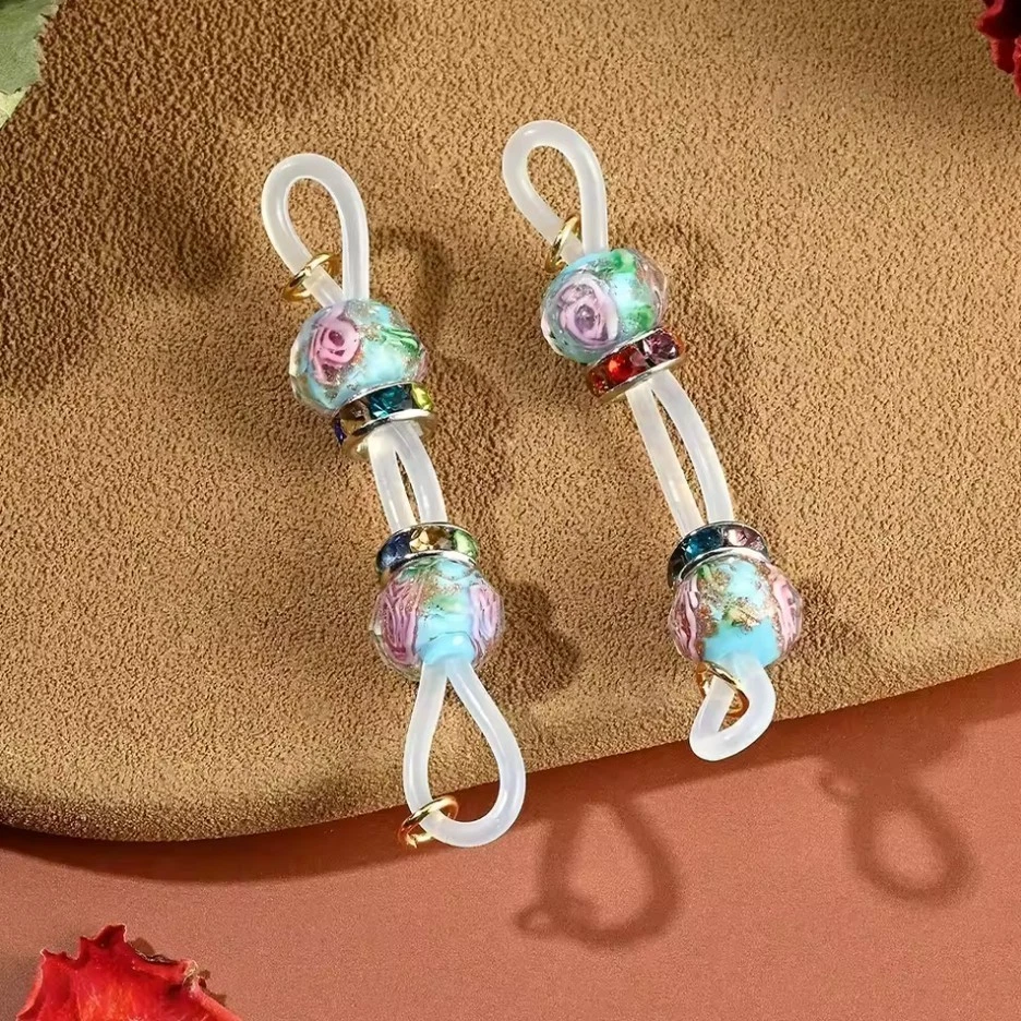 Pair of Non Metal Faux Barbell Nipple Slip On Jewelry