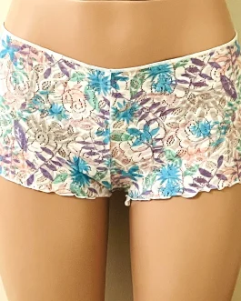 Maidenform Colorful Fern Pattern Lace Boyshorts 