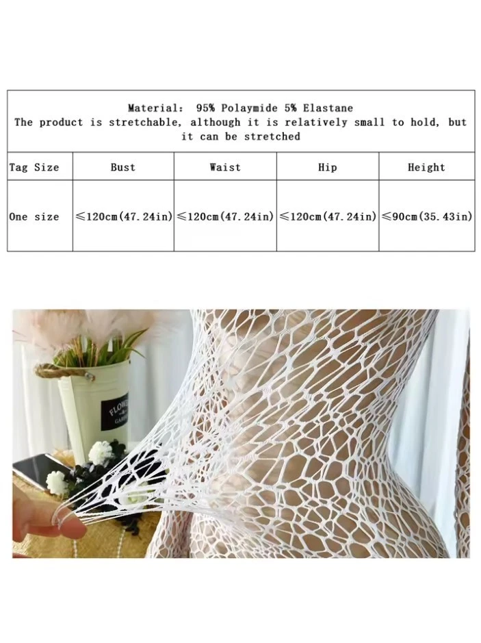 Swimsuit Cover Up, Wide Weave Fishnet, Stretch Long Sleeve size