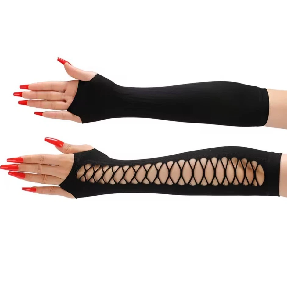 Fingerless Gloves with Lace Up Detail