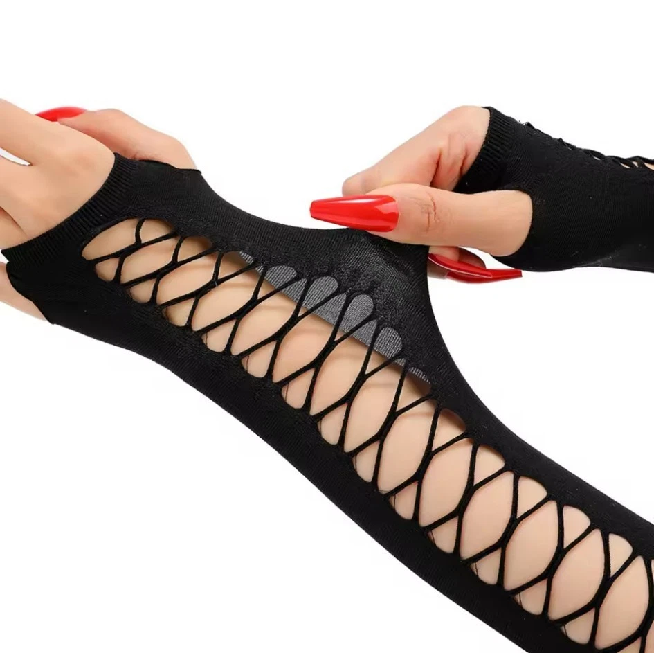 Fingerless Gloves with Lace Up Detail