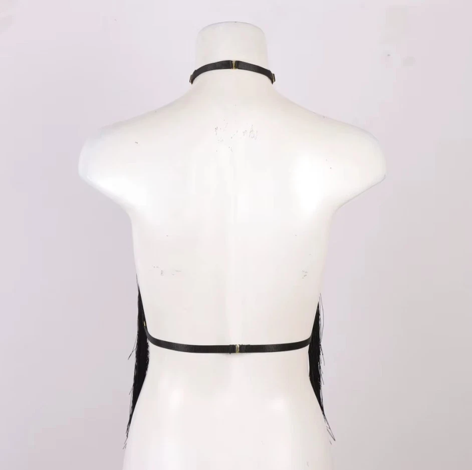 Strappy Halter Crop Top Fringe Western Cowgirl Boho Style Top