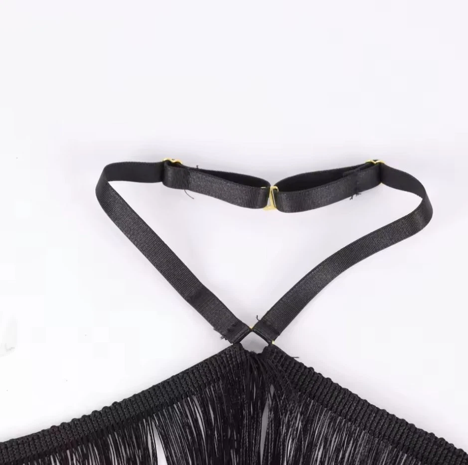 Strappy Halter Crop Top Fringe Western Cowgirl Boho Style Top